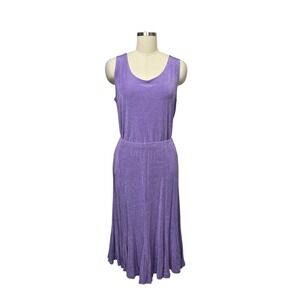 Slinky Brand Purple Knit Tank & Midi Skirt Set Size Medium